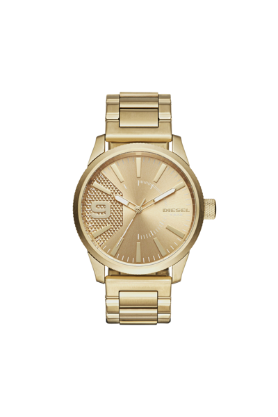 DIESEL RASP OROLOGIO COLOR ORO CON CINTURINO A BRACCIALE, 46 MM