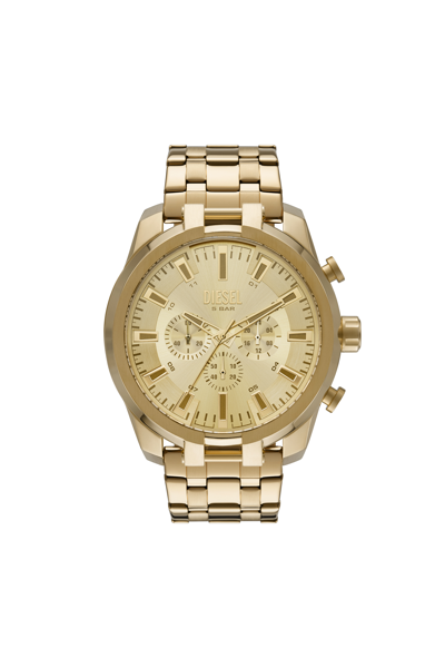 Diesel Men's Chronograph Split Gold-tone Stainless Steel Bracelet Watch 51mm In Oro