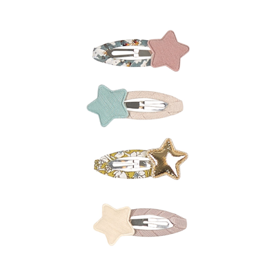 Mimi & Lula Kids' 4-pack Tokyo Star Hair Clips Nordic In Silver