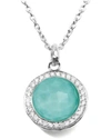 Ippolita Stella Lollipop Pendant Necklace In Turquoise Doublet With Diamonds In Silver/turquoise