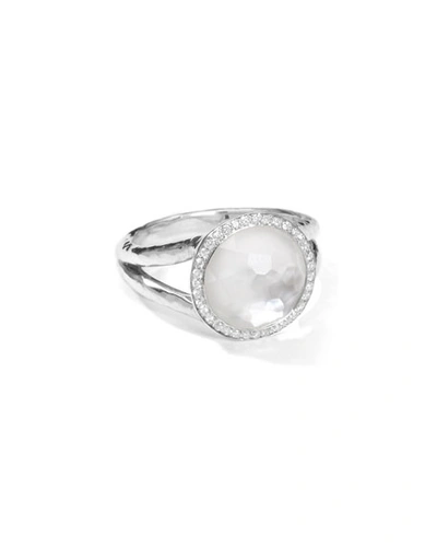 Ippolita Stella Mini Lollipop Ring In Mother-of-pearl Doublet With Diamonds, 0.15 In Silver/white Mother Of Pearl