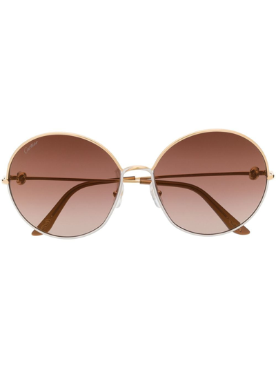 Cartier Round-frame Sunglasses In Gold