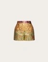 Valentino Golden Wings Multicolour Brocade Shorts Woman Multicoloured 46 In Multicoloured