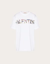 Valentino Sequin-embellished Embroidered Cotton-jersey T-shirt In White/multicolour