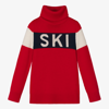 Perfect Moment Ski-print Roll Neck Jumper In Red