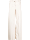 Msgm High Waist Pants In Bianco