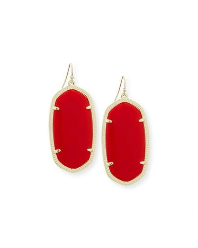 Kendra Scott Elle Statement Drop Earrings In Bright Red/gold