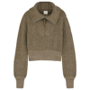 Varley Mentone Half-zip Knit Pullover In Khaki