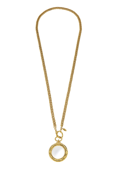 Pre-owned Chanel Gold Loupe Long Necklace