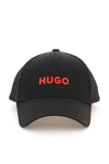 Hugo Cotton Baseball Cap In Black,red