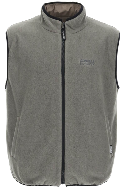 Gramicci Fleece And Ripstop Reversible Vest In Grey