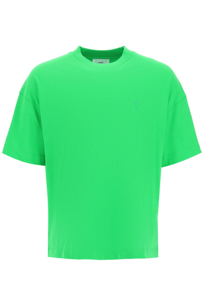 Ami Alexandre Mattiussi Ami De Coeur Oversized T-shirt In Green