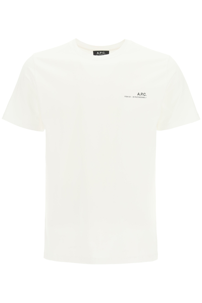 A.p.c. Item Logo-print Cotton-jersey T-shirt In White
