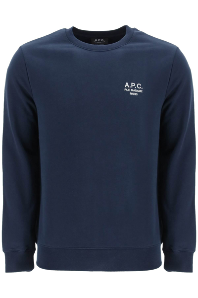 A.p.c. Rider Long-sleeved Sweatshirt In Blue Cotton