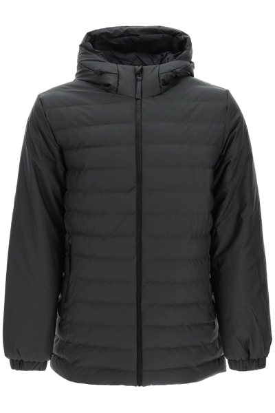 Rains Trekker Hooded Rubberised Jacket In Black
