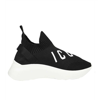 Dsquared2 Woman Black Icon Speedster Sneakers With Rhinestones In Black