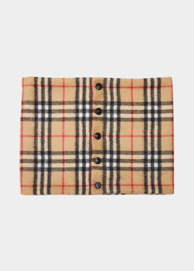 Burberry Kids' Vintage Check-pattern Cashmere Scarf In Brown