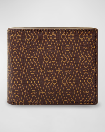 Wolf Logo-print Bi-fold Wallet In Brown