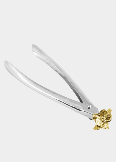 Michael Aram Gold Orchid Large Lock Spring Tongs