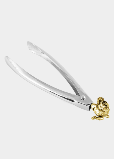 Michael Aram Gold Orchid Small Lock Spring Tongs
