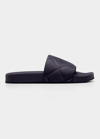 Bottega Veneta The Slider Puffy Pool Sandals In Black