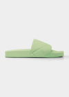 Bottega Veneta Slider Quilted Rubber Pool Slides In Pistachio