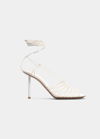 Bottega Veneta Dot Leather Ankle-wrap Sandals In White