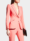 Alexander Mcqueen Classic Single-breasted Suiting Blazer In Coral