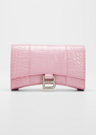 Balenciaga Hour Logo标牌钱包 In Candy Pink