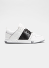 Valentino Men's Color Block Leather & Mesh Low-top Sneakers In White/black