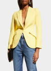 Alexander Mcqueen Classic Single-breasted Suiting Blazer In Yellow