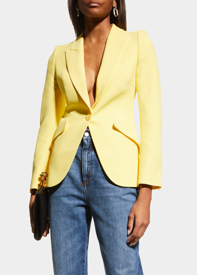 Alexander Mcqueen Classic Single-breasted Suiting Blazer In Yellow