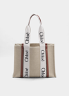 Chloé Chloe Woody Medium Tote Bag In White/brown