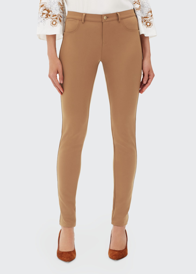 Lafayette 148 Mercer Acclaimed Stretch Mid-rise Skinny Jeans In Camello