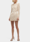 Bronx And Banco Casey Floral Fit-&-flare Mini Dress In Beige