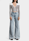 Rag & Bone The Knit Breton Stripe Cropped Cardigan In Beigemult
