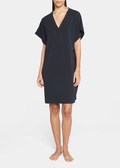 Eres Tali V-neck Short-sleeve Coverup Tunic In Noir