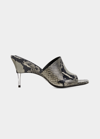 PETER DO PYTHON-EMBOSSED STILETTO MULE SANDALS