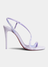 Christian Louboutin Purple Rosalie Strass 100 Heeled Sandals In Lilac Smoke