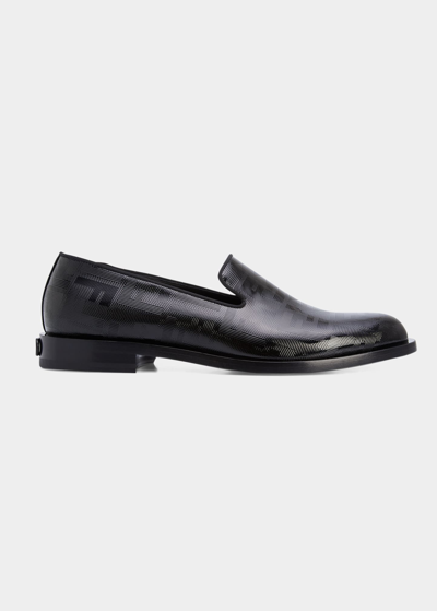 Fendi Patent Leather Slippers In Nero