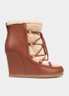 Veronica Beard Elfred Leather Wedge Booties In Hazelwood