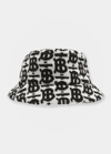 Burberry Tb Monogram Towel Bucket Hat In Black / White
