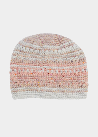Hania New York Multicolor Cashmere Beanie In Pink Mix