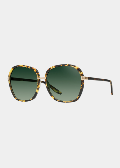 Barton Perreira Darine Round Acetate & Titanium Sunglasses
