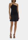 Helmut Lang One-shoulder Cross Strap Tank Top In Black/black