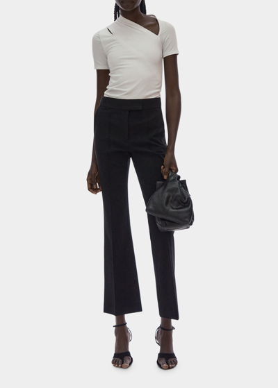 Helmut Lang Cropped Bootcut Trousers In Black