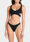 Bond-eye Swim Nino Crop Eco Cutout Bikini Top In Black