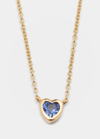 EF COLLECTION 14K BLUE SAPPHIRE HEART NECKLACE