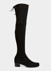 Stuart Weitzman Womens Black Tieland Suede Over-the-knee Boots In Black