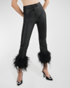 LAMARQUE PAGETTA CROPPED FAUX-LEATHER FLARE PANTS